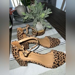Bamboo Leopard Print Sandal Heels